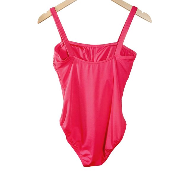 Michael Kors One Piece Swimsuit, Size 10, Coral with Gold MK Accent on Strap - Picture 3 of 14
